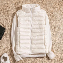 Bettina | Damen Warme Winter Steppweste – Weiß