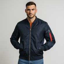 Herren-Bomberjacke mit Frontreißverschluss - Louis – Blau