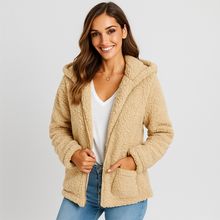 Damen-Fleecejacke mit Kapuze - Yverine – Khaki