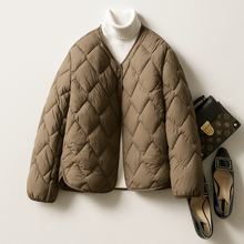 Katharina | Damen Warme Gesteppt Leichte Pufferjacke – Braun