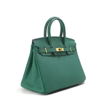 Jane – Premium-Handtasche aus echtem genarbtem Leder – Dunkelgrün