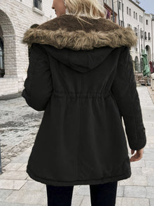 Eleganter warmer langer Parka Winterjacke mit Taschen für Damen | Perfekt für Outdoor Aktivitäten – Schwarz