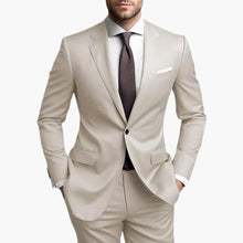 Herren Anzug Zweiteiler mit Reverskragen und schmaler Passform – Beige 2