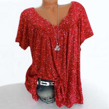 Sarita – Kurzärmelige Bluse Mit Blumenmuster – Rot