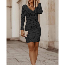 Tamsin® | Damen-Abendkleid mit V-Ausschnitt – Schwarz