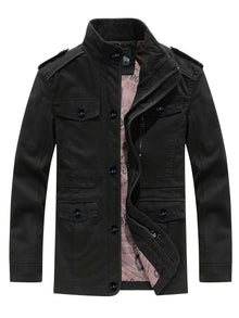 Casual Retro Stijl Katoen Winter Jacke Für Herren | Ideal für Winter – Schwarz