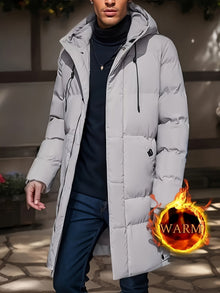Casual Reißverschlussleiste Mit Taschen Winterjacke Für Herren | Perfekt für Winter – Hellgrau