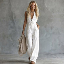 Amberaa – Bequemer Und Lässiger Jumpsuit – Weiß