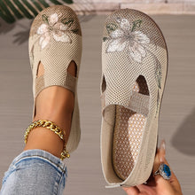 Schicke bestickte atmungsaktive Damenschuhe – Braun