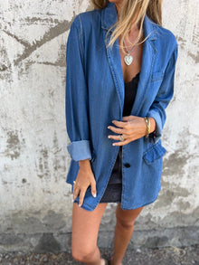Ysabeau | Elegantes Denim Lässiges Jas – Blau
