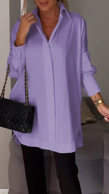 Bettina - Chique Bluse aus Chiffon in Übergröße – Lila