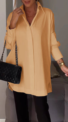 Bettina - Chique Bluse aus Chiffon in Übergröße – Gelb