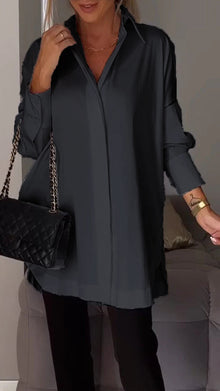 Bettina - Chique Bluse aus Chiffon in Übergröße – Schwarz