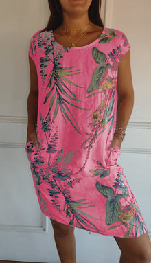 Sharon | Rundhals Kleid – Rosa
