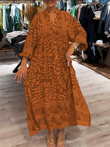 Carmilla - Lebhaftes Bedrucktes Kleid – Orange