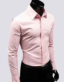 Jacob - Elegantes Langarmhemd für Herren – Rosa