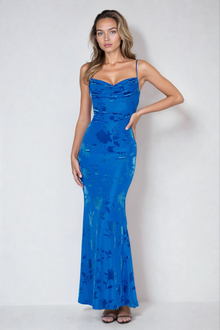 Leana - Elegantes Maxikleid – Blau