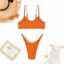 Rita | Damen Sommerbikini Hochgeschnitten Modern – Orange