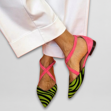 Gabriella – Ballerinas Mit Riemchen – Grün