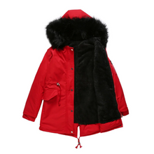Gabriela | Damen Warme Winterjacke mit langen Ärmeln – Rot