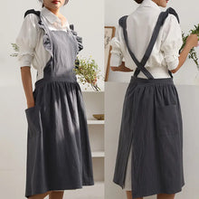 Zara | Schürze mit Rüschenriemen und Seitentaschen - Stilvolle und Funktionale Damen Schürze – Grau