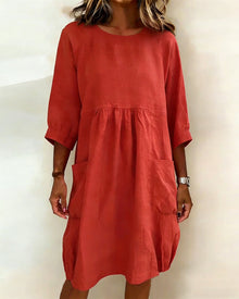 Maleesha - Stilvolles Kleid Mit Weiten Ärmeln – Rot