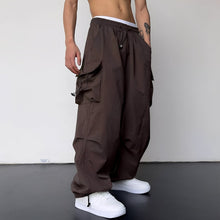 Kaleb - Aktuelle weite Cargohose – Braun
