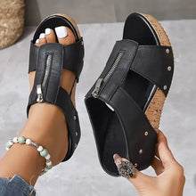 Jose | Orthopädische Sandalen mit Keilabsatz – Schwarz