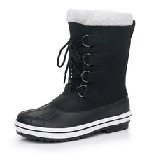 Wasserdichte Damen-Schneestiefel zum Schnüren - Cinthia – Schwarz
