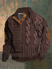 Basil™ – 3D-Print Pullover mit Muster – Hellbraun