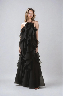 LIVORA – Maxikleid – Schwarz