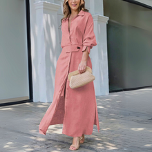 Damen Maxikleid mit V Ausschnitt – Rosa