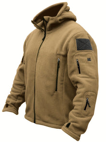Warme Fleece-Reißverschluss-Winddichte Outdoorjacke Für Herren | Perfekt für Outdoor-Aktivitäten – Khaki