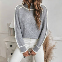 Strickpullover mit Stehkragen | Kontrastdetails | Warm und Stilvoll – Grau