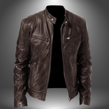 James | Handgefertigte Lederjacke für Herren – Braun