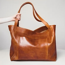 Juanna - Klassische Vintage Leder Schultertasche Damen – Braun