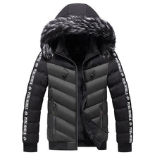 Herren Steppjacke mit Kunstfellkapuze - Elian – Schwarz