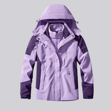 Damen 3 in 1 Jacke wasserdicht mit Kapuze – Lila