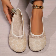 Jessamine | Atmungsaktive Mesh Spitze Vintage-Ballettflaschen – Beige