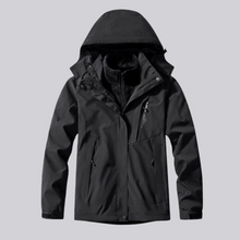 Damen 3 in 1 Jacke wasserdicht mit Kapuze – Schwarz