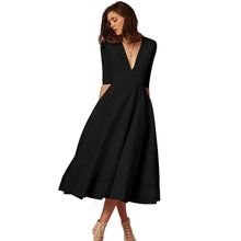 Vintage 60er Jahre A-Linien Swing Kleid – Schwarz