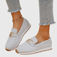 Sarah | Damen Frühlings Lässige Slip-On Loafer Schuhe – Weiß