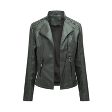 Liriane | Moderne Lederjacke mit buntem Design – Grün