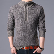Herren Klassischer Pullover mit Reißverschluss – Hellbraun