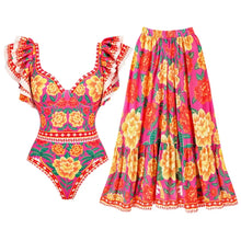 Ocean Chic - Bikini-Set Badeanzug und Sarong – Mehrfarbig