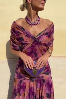 Nefeli – Elegantes Maxikleid Mit V-Ausschnitt Für Festliche Anlässe – Lila