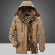Robuster isolierter Wintermantel mit Kapuze für Männer – Khaki