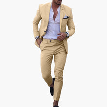 Herren Anzug Zweiteiler aus Wollmischung mit Slim Fit Schnitt – Gelb