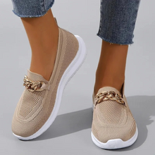 Len – Einfarbige, atmungsaktive Loafer aus Mesh – Braun
