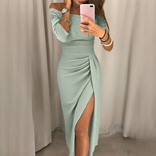 Cristy - Schickes schulterfreies Damenkleid – Grün